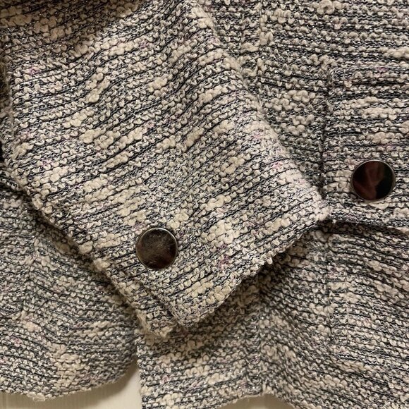 NIC+ZOE Beige/Silver/Gray  "The Ritz" Metallic Tweed Jacket Sz XS MSRP$188 - Picture 7 of 8